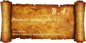 Maskal Anasztáz névjegykártya